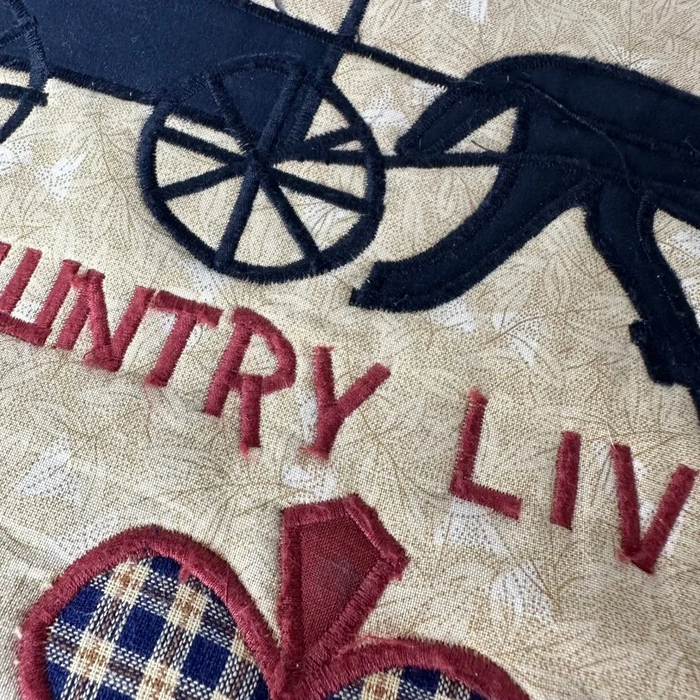 Country Living Horse Buggy Plaid Quillow Combo Blanket Pillow Primitive Folk Art
